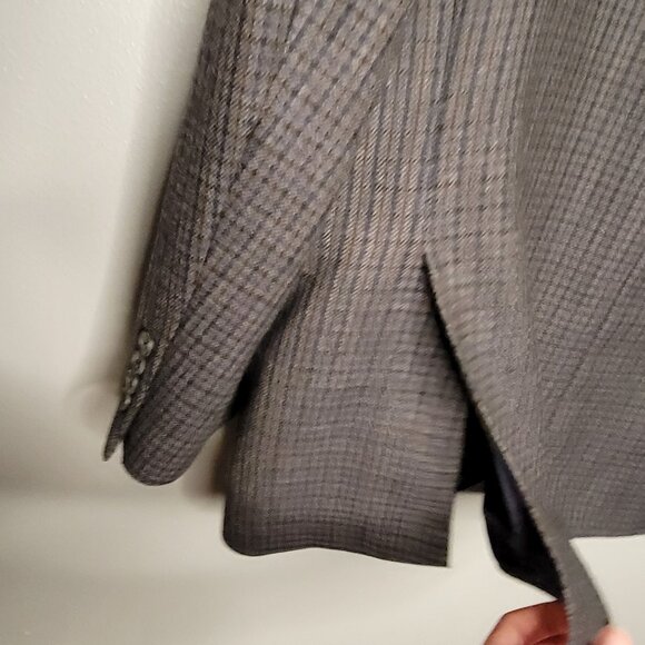 Jack Victor Men’s 44L Wool Blazer Gray Glen Plaid Classic Sport Coat Union Made - Picture 9 of 11